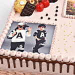 Red Velvet Photo Collage Square Cake