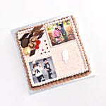 Red Velvet Photo Collage Square Cake