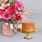 Magical Grace Flowers and Cake Arrangement