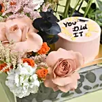 You Did It Cake and Flowers Combo