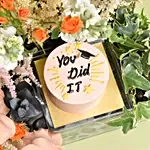 You Did It Cake and Flowers Combo