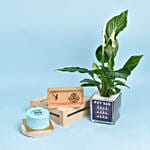 Pot Dad Peace Lilly Plant Combo