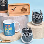 مجموعة هدايا مخصصة لعيد الأب مع وسادة بعبارة مخصصة