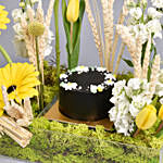 Celebration With Flowers and Cake