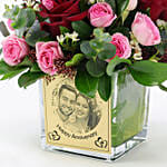 Anniversary Wishes Personalised Vase Flowers