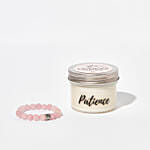 Lavender Candle With Rose Agate Bracelet