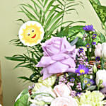 Best Wishes Flowers and Plant Basket