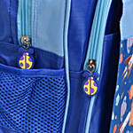 حقيبة زرقاء تصميم صاروخ مخصصة بالاسم الشخصي