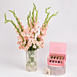 Galdiolus Flowers Arrangement and Premium Tea