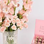 Galdiolus Flowers Arrangement and Premium Tea