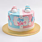 Wheels Or Heels Gender Reveal Cake With Blue Filling