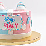 Wheels Or Heels Gender Reveal Cake With Blue Filling