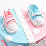 Wheels Or Heels Gender Reveal Cake With Blue Filling