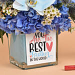 Best Brother Flowers Vase and Rakhi
