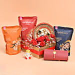 Rakhi with Gluten Free Edibles Hamper