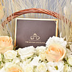 Basket of Flowers and Belgian Chocolates