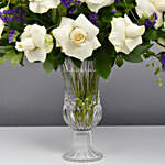 Beauty of White and Blue Flowers Vase