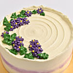 Purple Aster Flowers Chocolate Cake Half Kg