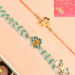 Chocolate Coated Gulabjamun With Set Of 2 Rakhi