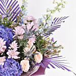 Blue and Pink Flowers Bouquet