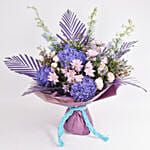 Blue and Pink Flowers Bouquet