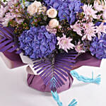 Blue and Pink Flowers Bouquet