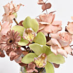 Cymbidium and Rose Flowers with Belgian Chocolates