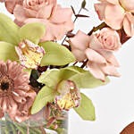 Cymbidium and Rose Flowers with Tiramisu Cake