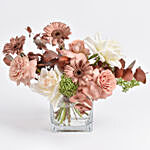 Monochrome Brown Flowers Vase
