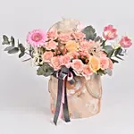 Roses and Tulips in peach Box