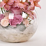 Tulips and Roses in Fish Bowl