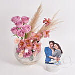 Tulips and Roses with Anniversary LED Photo Lamp