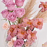 Tulips and Rose with Birthday Cake