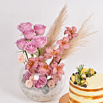 Tulips and Rose with Luscious Cake