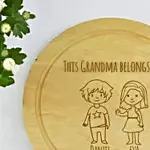 This Grandma Belongs Personalized Cheeseboard