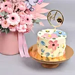 New Born Girl Flowers And Cake