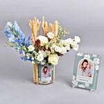 Photo Vase And Frame New Born Boy Combo