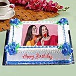 Birthday Floral Photo Cake Truffle 1 Kg