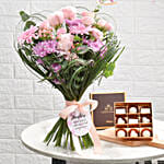 Daughters Love Flower bouquet and Chocolate