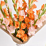 August Birthday Gladiolus Flowers Bouquet With Photo Frame