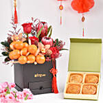 Joyful Mid Autumn Wishes Box with Moon Cake