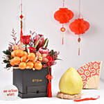 Joyful Mid Autumn Wishes Box with Pomelo Fruit