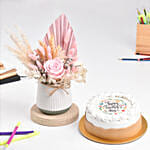 Preserved Flowers With Teachers Day Cake