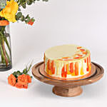 Orange and Yellow Roses and Cake