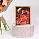 August Birthday Gladiolus Flowers Bouquet With Photo Frame