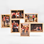 6 Photo Collage Wooden Frame