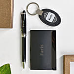 Personalised Card Holder Pen & Key Chain Gift Box