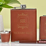 Personalised Hip Flask Gift Set