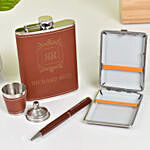 Personalised Hip Flask Gift Set