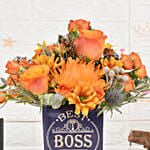 Best Boss Ever Flowers Vase